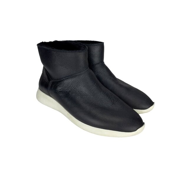 VINCEβ Adora Napa Leather & Shearling Sneaker Black & White Boots Size 7.5 - Picture 7 of 7